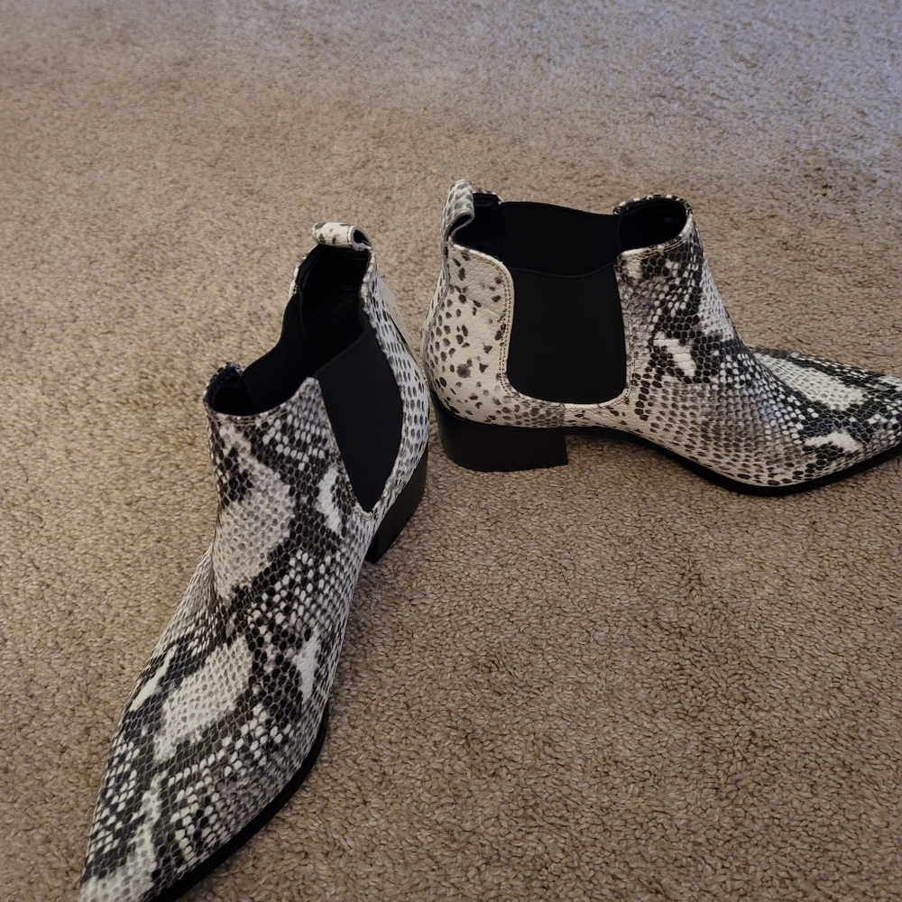 Snake skin booties